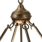 Meyda Lighting Pine Lake 19"Sq 4-Light Antique Copper Inverted Pendant Light With Silver Mica Shade Glass