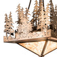 Meyda Lighting Pine Lake 20"Sq 4-Light Antique Copper Inverted Pendant Light With Silver Mica Shade Glass