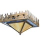 Meyda Lighting Pine Lake 23" 2-Light Antique Copper Flush Mount Light With Blue & Beige Shade Glass