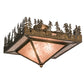 Meyda Lighting Pine Lake 27" 2-Light Antique Copper Flush Mount Light With Silver Mica Shade Glass