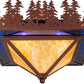 Meyda Lighting Pine Lake 27" 4-Light Rust Flush Mount Light With Blue & Beige Waterglass Shade Glass