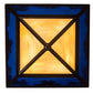 Meyda Lighting Pine Lake 28" 4-Light Copper Vein Inverted Pendant Light With Beige & Blue Art Shade Glass