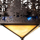 Meyda Lighting Pine Lake 28" 4-Light Copper Vein Inverted Pendant Light With Beige & Blue Art Shade Glass