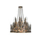 Meyda Lighting Pine Lake 30" 4-Light Dark Burnished Antique Copper Inverted Pendant Light With Silver Mica Shade Glass