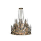 Meyda Lighting Pine Lake 30" 4-Light Dark Burnished Antique Copper Inverted Pendant Light With Silver Mica Shade Glass