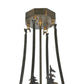 Meyda Lighting Pine Lake 30" 4-Light Dark Burnished Antique Copper Inverted Pendant Light With Silver Mica Shade Glass