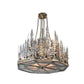 Meyda Lighting Pine Lake 30" 4-Light Dark Burnished Antique Copper Inverted Pendant Light With Silver Mica Shade Glass