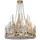 Meyda Lighting Pine Lake 30" 4-Light Dark Burnished Antique Copper Inverted Pendant Light With Silver Mica Shade Glass