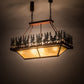 Meyda Lighting Pine Lake 42" 8-Light Rust Inverted Island Pendant Light With Green & Botticino Idalight Shade Glass