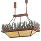Meyda Lighting Pine Lake 42" 8-Light Rust Inverted Island Pendant Light With Green & Botticino Idalight Shade Glass