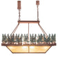Meyda Lighting Pine Lake 42" 8-Light Rust Inverted Island Pendant Light With Green & Botticino Idalight Shade Glass