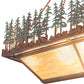 Meyda Lighting Pine Lake 42" 8-Light Rust Inverted Island Pendant Light With Green & Botticino Idalight Shade Glass