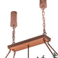 Meyda Lighting Pine Lake 42" 8-Light Rust Inverted Island Pendant Light With Green & Botticino Idalight Shade Glass