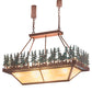 Meyda Lighting Pine Lake 42" 8-Light Rust Inverted Island Pendant Light With Green & Botticino Idalight Shade Glass