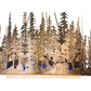 Meyda Lighting Pine Lake 54" 8-Light Antique Copper Inverted Pendant Light With Blue Art Glass & Beige Idalight Shade
