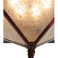 Meyda Lighting Pine Lake 57" 6-Light Rust Inverted Pendant Light With Silver Mica and Blue Art Shade Glass