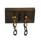Meyda Lighting Pine Lake 60" 8-Light Dark Burnished Antique Copper Inverted Pendant Light With Beige & Greenish Brown Art Shade Glass
