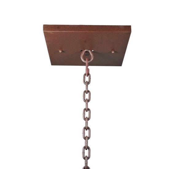 Meyda Lighting Pine Lake 87" 12-Light Cafe Noir Inverted Pendant Light With Amber Mica Shade Glass