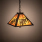 Meyda Lighting Pine Needle 14" 3-Light Oil Rubbed Bronze Pendant Light With Ambra Siena Idalight Shade