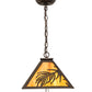 Meyda Lighting Pine Needle 14" 3-Light Oil Rubbed Bronze Pendant Light With Ambra Siena Idalight Shade
