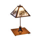 Meyda Lighting Pine Needle 17" Mahogany Bronze Table Lamp With White Iridescent Shade Glass