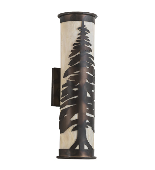 Meyda Lighting Pine Tree 6" 2-Light Dark Burnished Antique Copper Wall Sconce With Creme Carrare Idalight Shade Glass