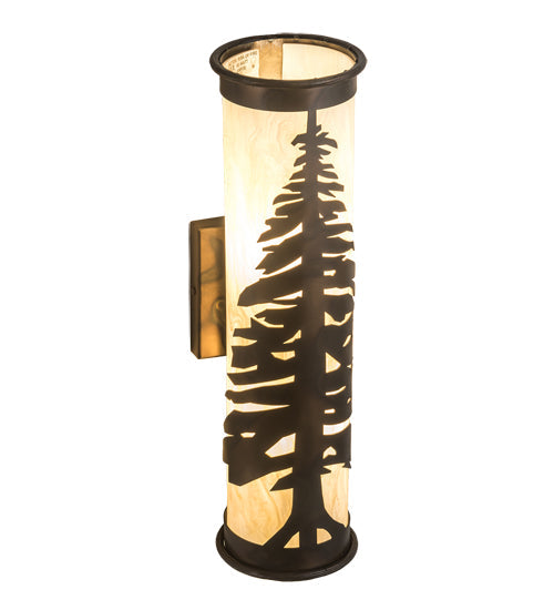 Meyda Lighting Pine Tree 6" 2-Light Dark Burnished Antique Copper Wall Sconce With Creme Carrare Idalight Shade Glass