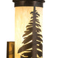 Meyda Lighting Pine Tree 6" 2-Light Dark Burnished Antique Copper Wall Sconce With Creme Carrare Idalight Shade Glass