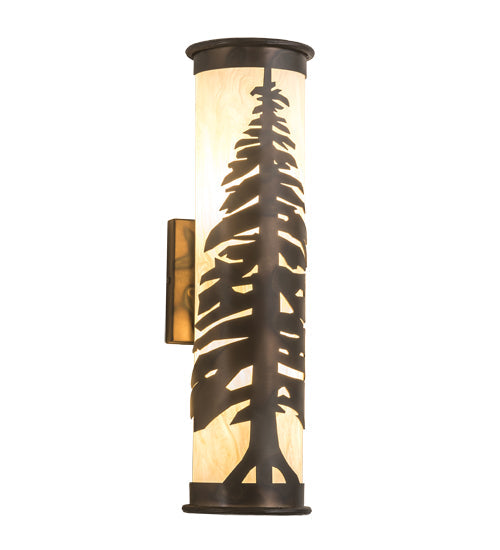 Meyda Lighting Pine Tree 6" 2-Light Dark Burnished Antique Copper Wall Sconce With Creme Carrare Idalight Shade Glass