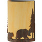 Meyda Lighting Pine Tree and Bear 10" 2-Light Old Red Barn Wall Sconce With Tawnyrock Idalight Shade Glass