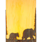 Meyda Lighting Pine Tree and Bear 10" 2-Light Old Red Barn Wall Sconce With Tawnyrock Idalight Shade Glass