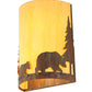 Meyda Lighting Pine Tree and Bear 10" 2-Light Old Red Barn Wall Sconce With Tawnyrock Idalight Shade Glass