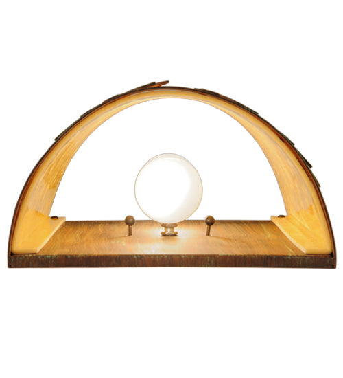 Meyda Lighting Pine Tree and Bear 10" 2-Light Old Red Barn Wall Sconce With Tawnyrock Idalight Shade Glass