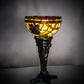 Meyda Lighting Pinecone 15" Mahogany Bronze Mini Table Lamp With Multi-Colored Shade Glass