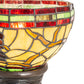 Meyda Lighting Pinecone 15" Mahogany Bronze Mini Table Lamp With Multi-Colored Shade Glass