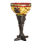 Meyda Lighting Pinecone 15" Mahogany Bronze Mini Table Lamp With Multi-Colored Shade Glass