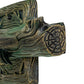 Meyda Lighting Pinecone 16" 2-Light Black Verdigris & Gold Highlights Wall Sconce With Multi-Colored Hand Painted Shade Glass