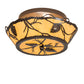 Meyda Lighting Pinecone 16" 2-Light Timeless Bronze Flush Mount Light With Tawnyrock Idalight Acrylic Shade