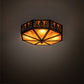 Meyda Lighting Pinecone 16" 4-Light Solar Black Flush Mount Light With Ambra Siena Idalight Shade
