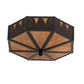 Meyda Lighting Pinecone 16" 4-Light Solar Black Flush Mount Light With Ambra Siena Idalight Shade