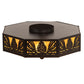 Meyda Lighting Pinecone 16" 4-Light Solar Black Flush Mount Light With Ambra Siena Idalight Shade