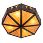 Meyda Lighting Pinecone 16" 4-Light Solar Black Flush Mount Light With Ambra Siena Idalight Shade