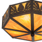 Meyda Lighting Pinecone 16" 4-Light Solar Black Flush Mount Light With Ambra Siena Idalight Shade