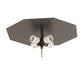 Meyda Lighting Pinecone 16" 4-Light Solar Black Flush Mount Light With Ambra Siena Idalight Shade
