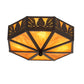 Meyda Lighting Pinecone 16" 4-Light Solar Black Flush Mount Light With Ambra Siena Idalight Shade