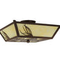 Meyda Lighting Pinecone 16"Sq 4-Light Cafe Noir Semi-flush Mount Light With Beige Botticino Idalight Shade