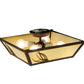 Meyda Lighting Pinecone 16"Sq 4-Light Cafe Noir Semi-flush Mount Light With Beige Botticino Idalight Shade