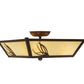 Meyda Lighting Pinecone 16"Sq 4-Light Cafe Noir Semi-flush Mount Light With Beige Botticino Idalight Shade