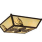 Meyda Lighting Pinecone 16"Sq 4-Light Cafe Noir Semi-flush Mount Light With Beige Botticino Idalight Shade
