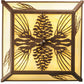 Meyda Lighting Pinecone 16"Sq 4-Light Cafe Noir Semi-flush Mount Light With Beige Botticino Idalight Shade